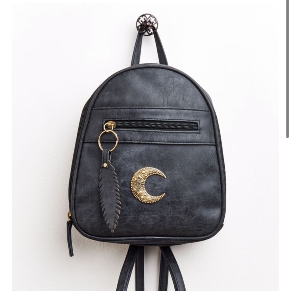 Earthbound Crescent Moon Vegan Leather Backpack
